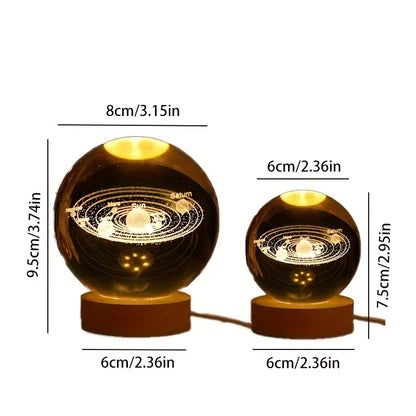 USB Cable 3D Moon Crystal Ball
