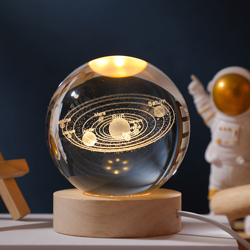 USB Cable 3D Moon Crystal Ball