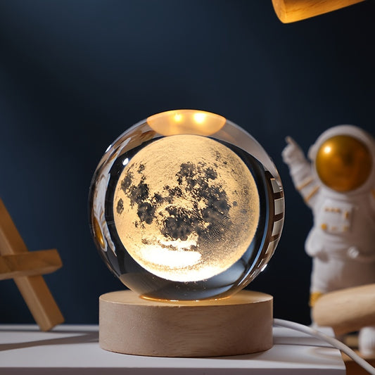 USB Cable 3D Moon Crystal Ball